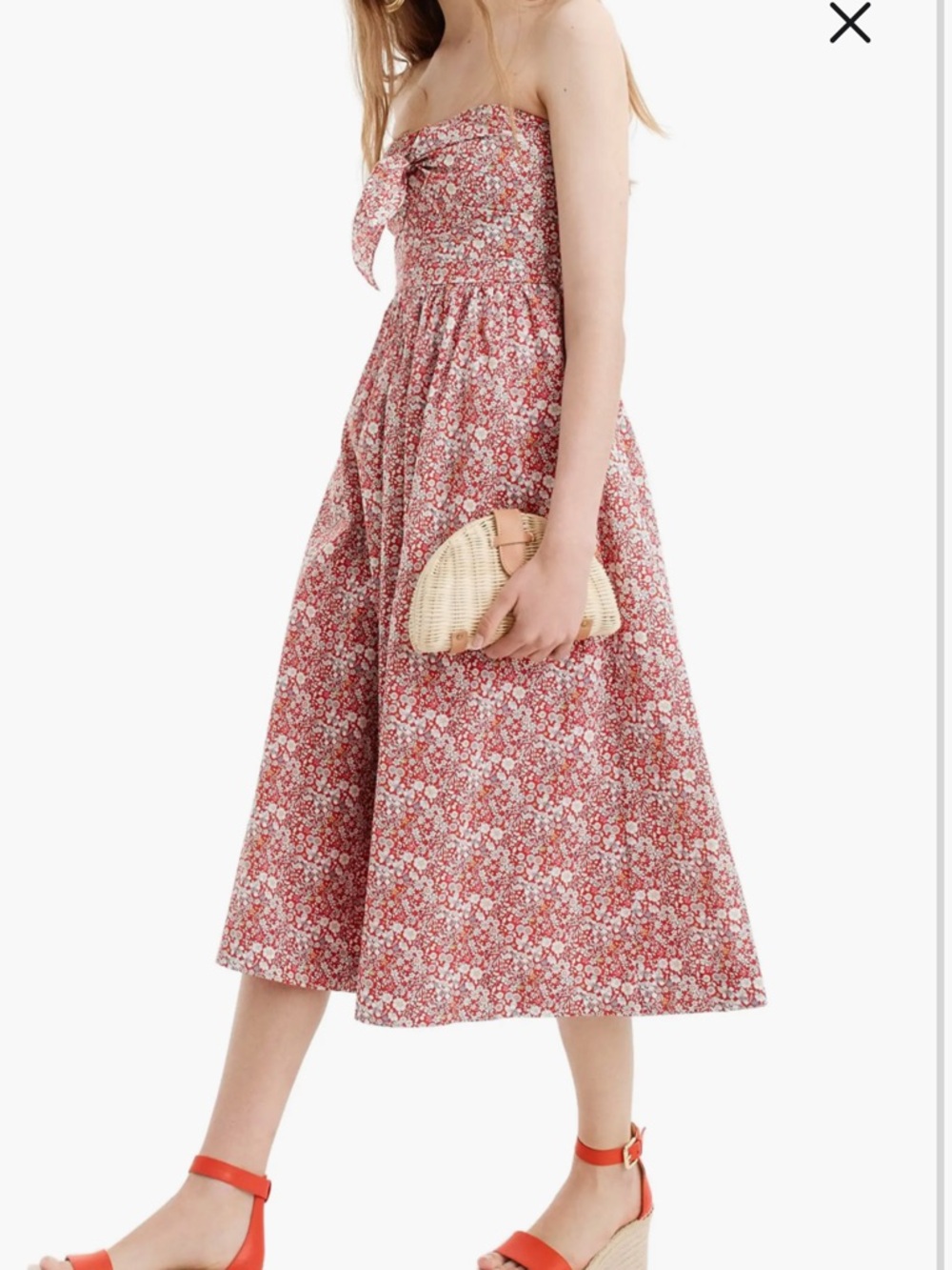 Strapless J. Crew Red Floral Sundress - Picture 8 of 8